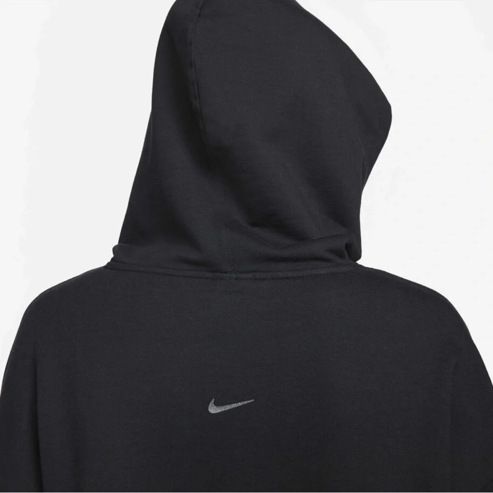 Nike Yoga Luxe Cropped Hoodie Top Black Soft Knit - Size XXL